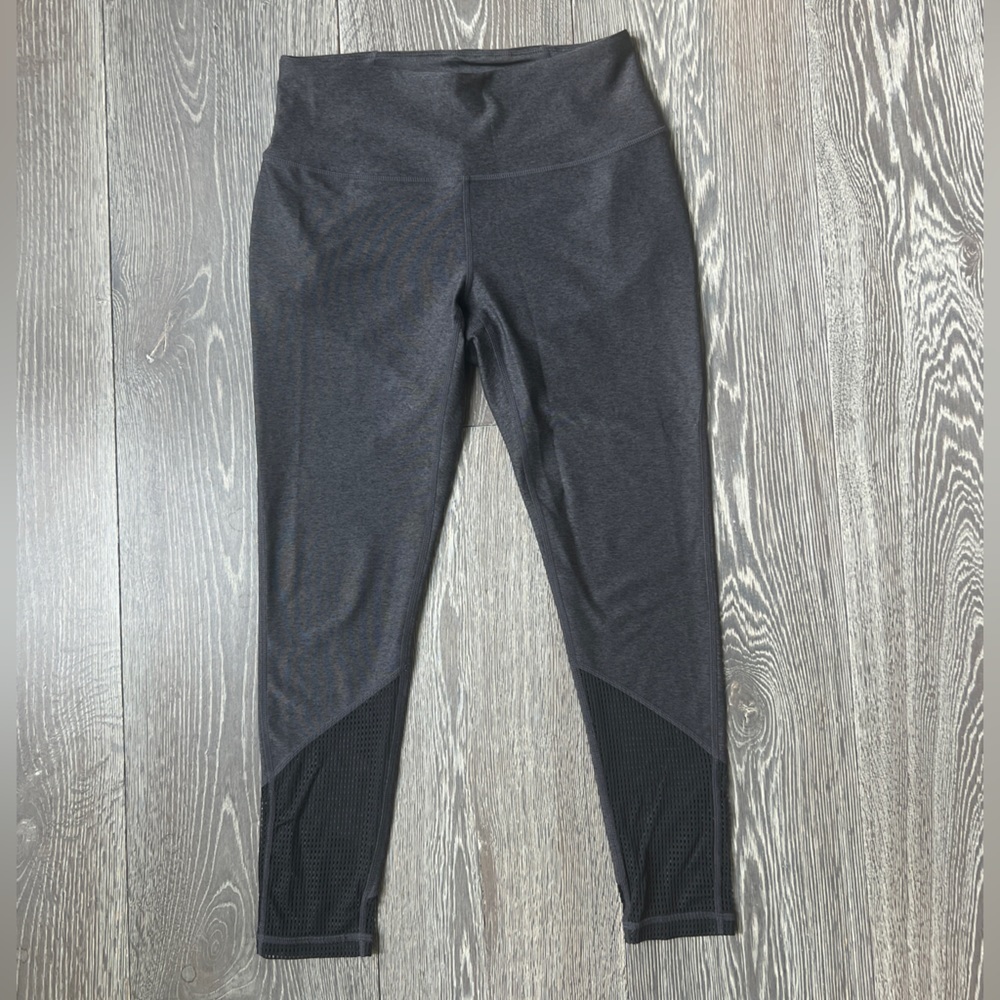 Z by Zella High Waisted Illustrious Charcoal Gray & black Mesh Leggings Sz Small - Picture 3 of 10
